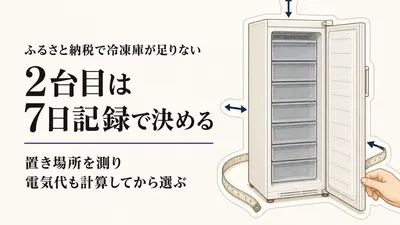 スリムな100Lのセカンド冷凍庫は必要？置き場所・電気代・容量の判断方法